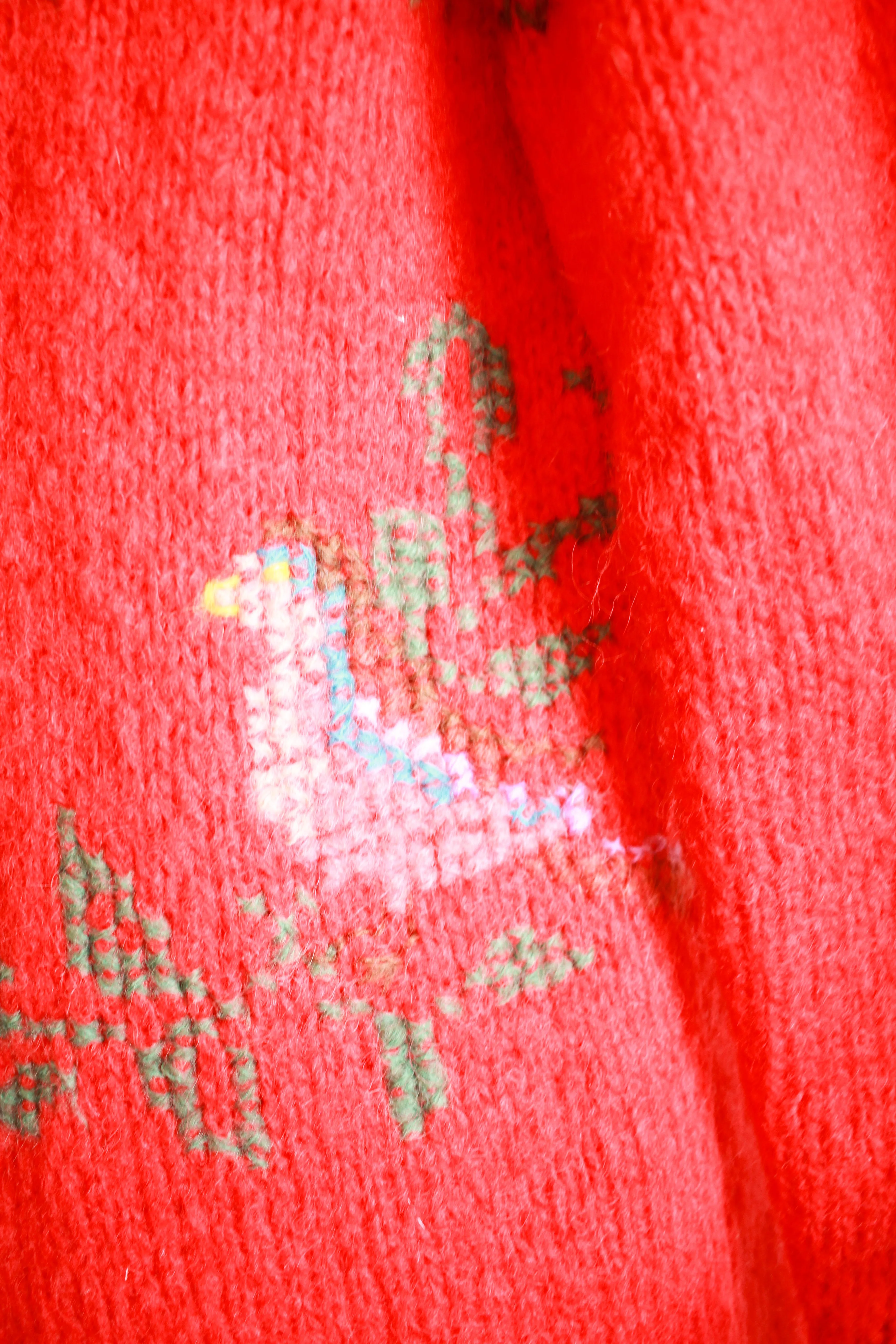 1960s Cherry Red Swiss Knit Sweater