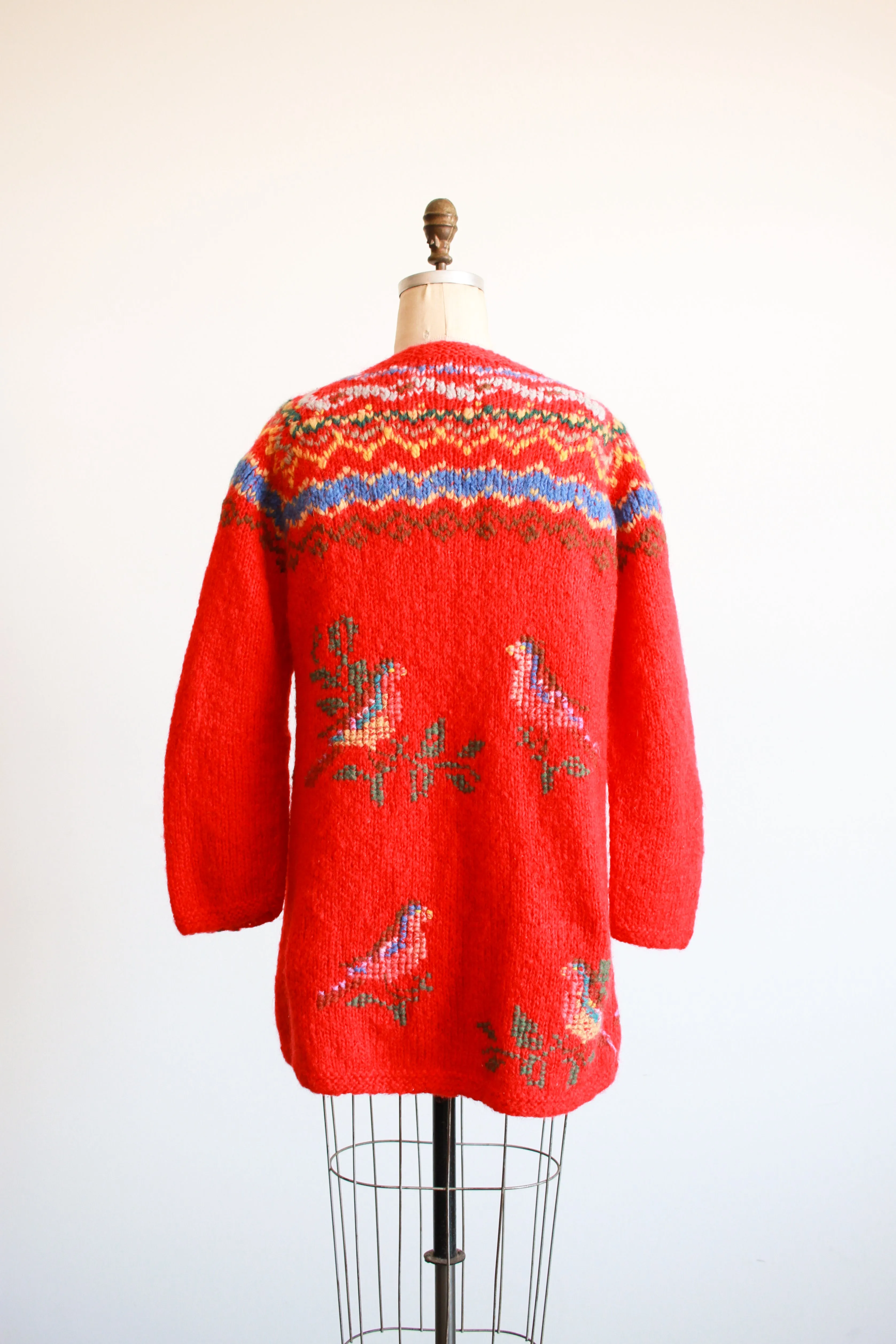 1960s Cherry Red Swiss Knit Sweater