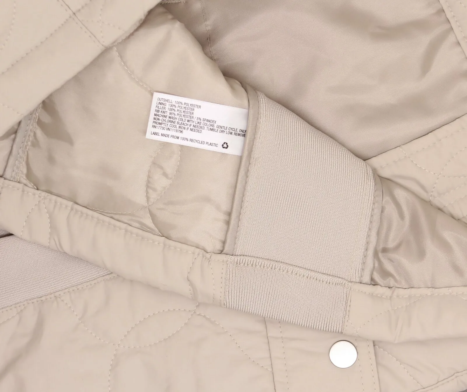 A New Day Women's Ribbed Side Insets Quilted Jacket