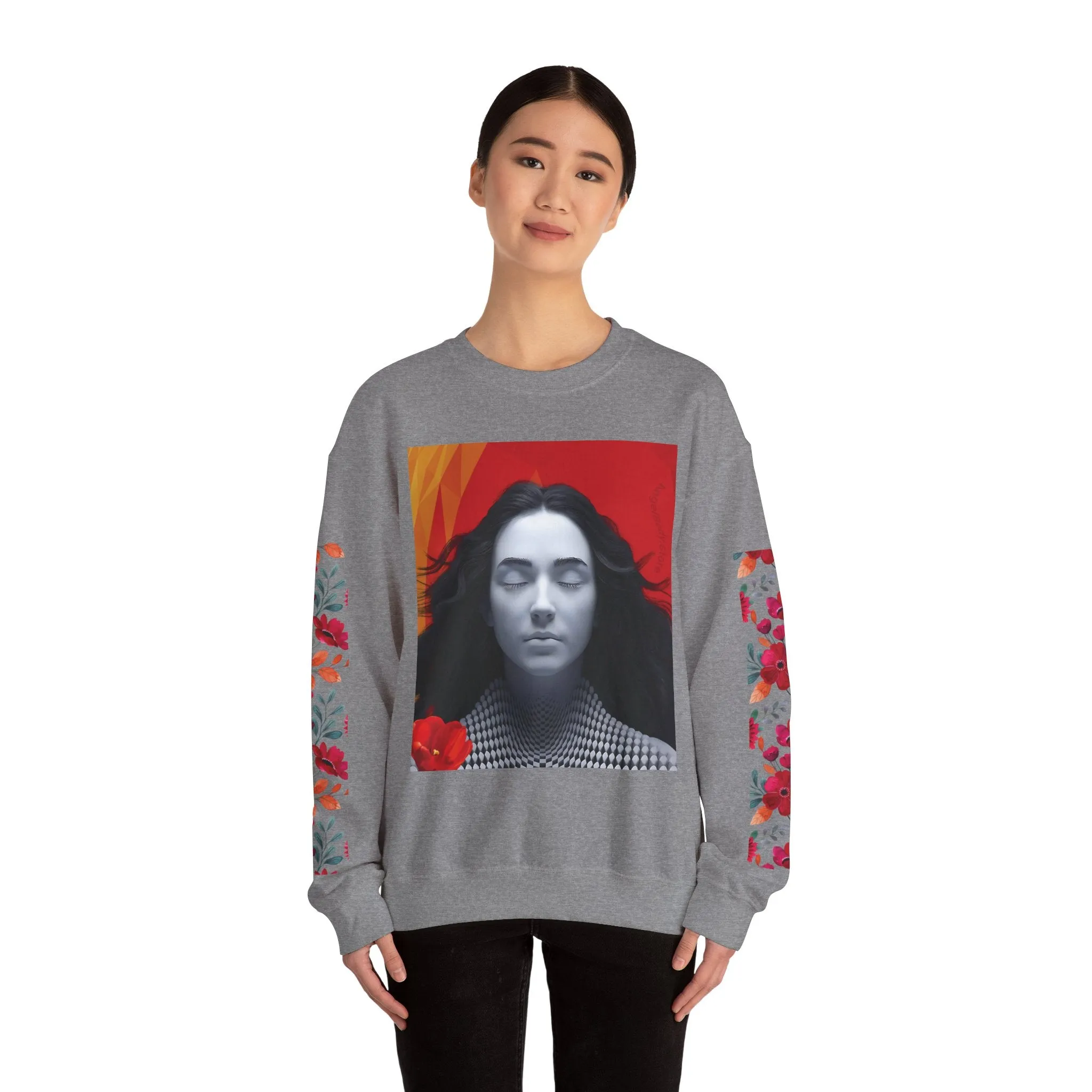 Abstract Art & Floral Sweatshirt