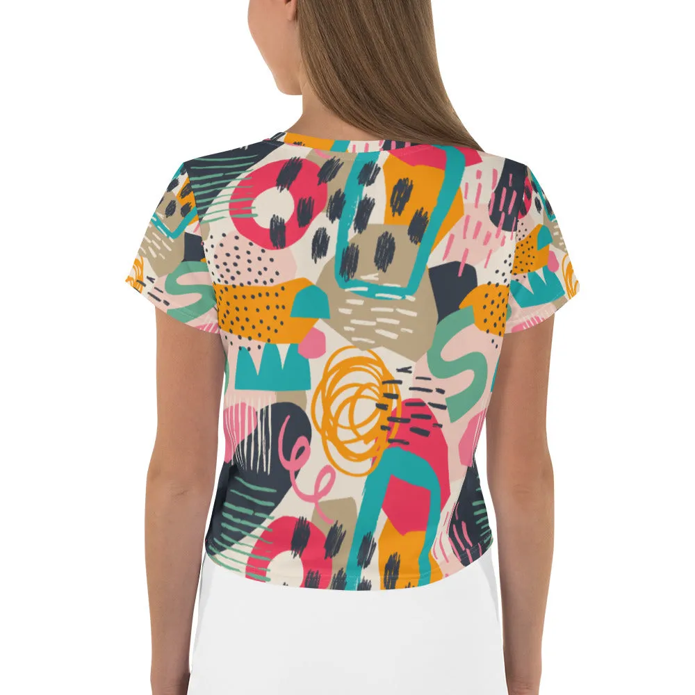 Abstract contemporary seamless pattern Women's All-Over Print Crop Tee