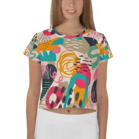 Abstract contemporary seamless pattern Women's All-Over Print Crop Tee