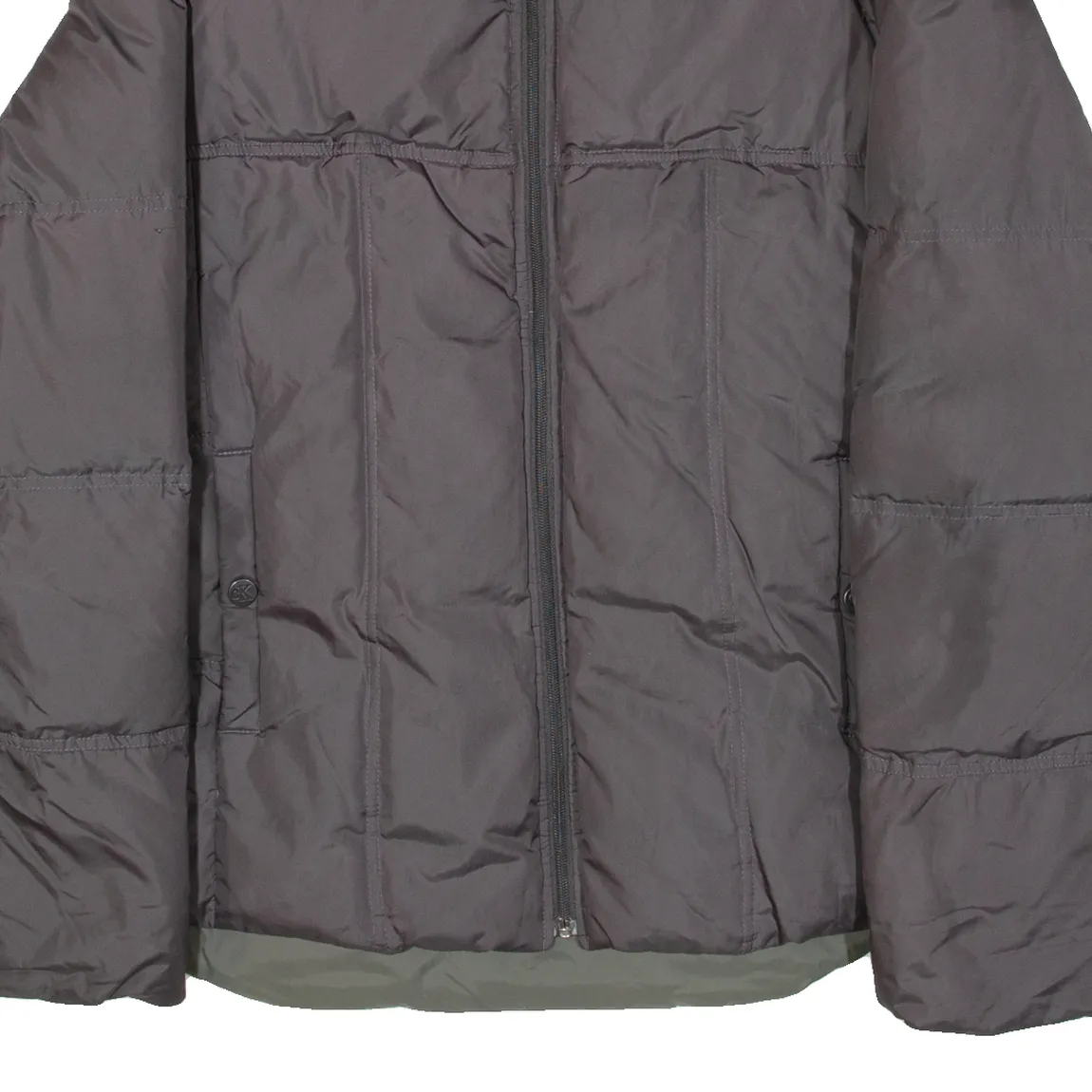 CALVIN KLEIN JEANS Insulated Mens Puffer Jacket Grey Hooded L
