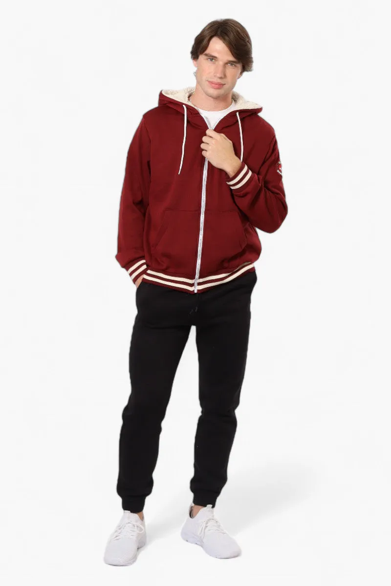 Canada Weather Gear Hooded Sherpa Lined Lightweight Jacket - Burgundy