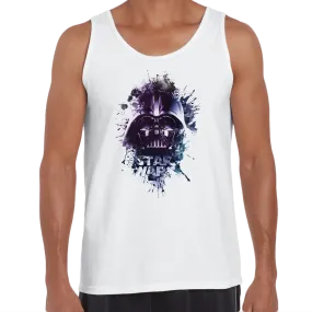 Darth Vader Artistic Helmet Watercolour Splash Star Wars Movie White Tank Top