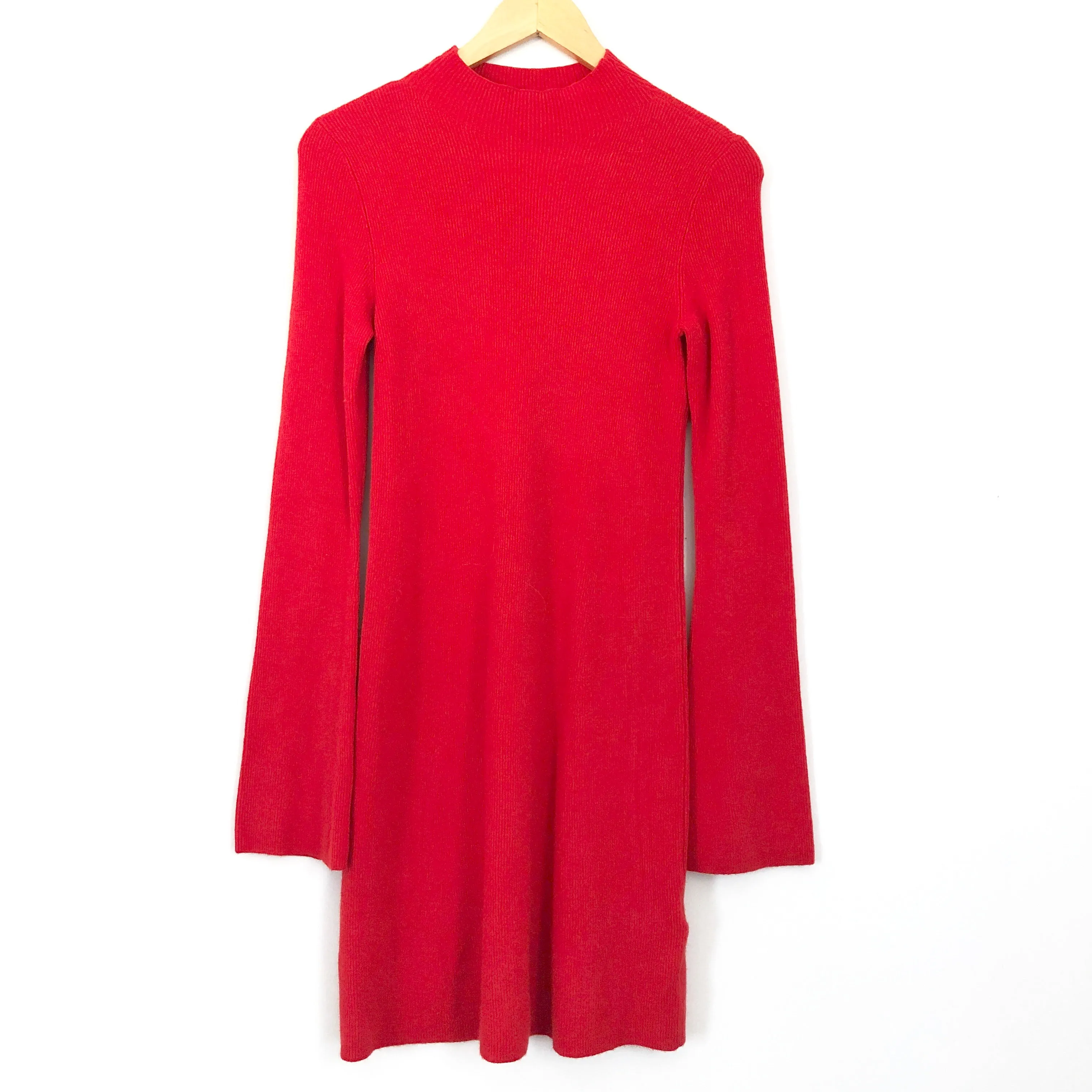 Express Red Mock Neck Sweater Dress- Size XS