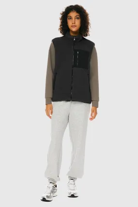 Fleece Reversible Vest Sherpa with Pockets