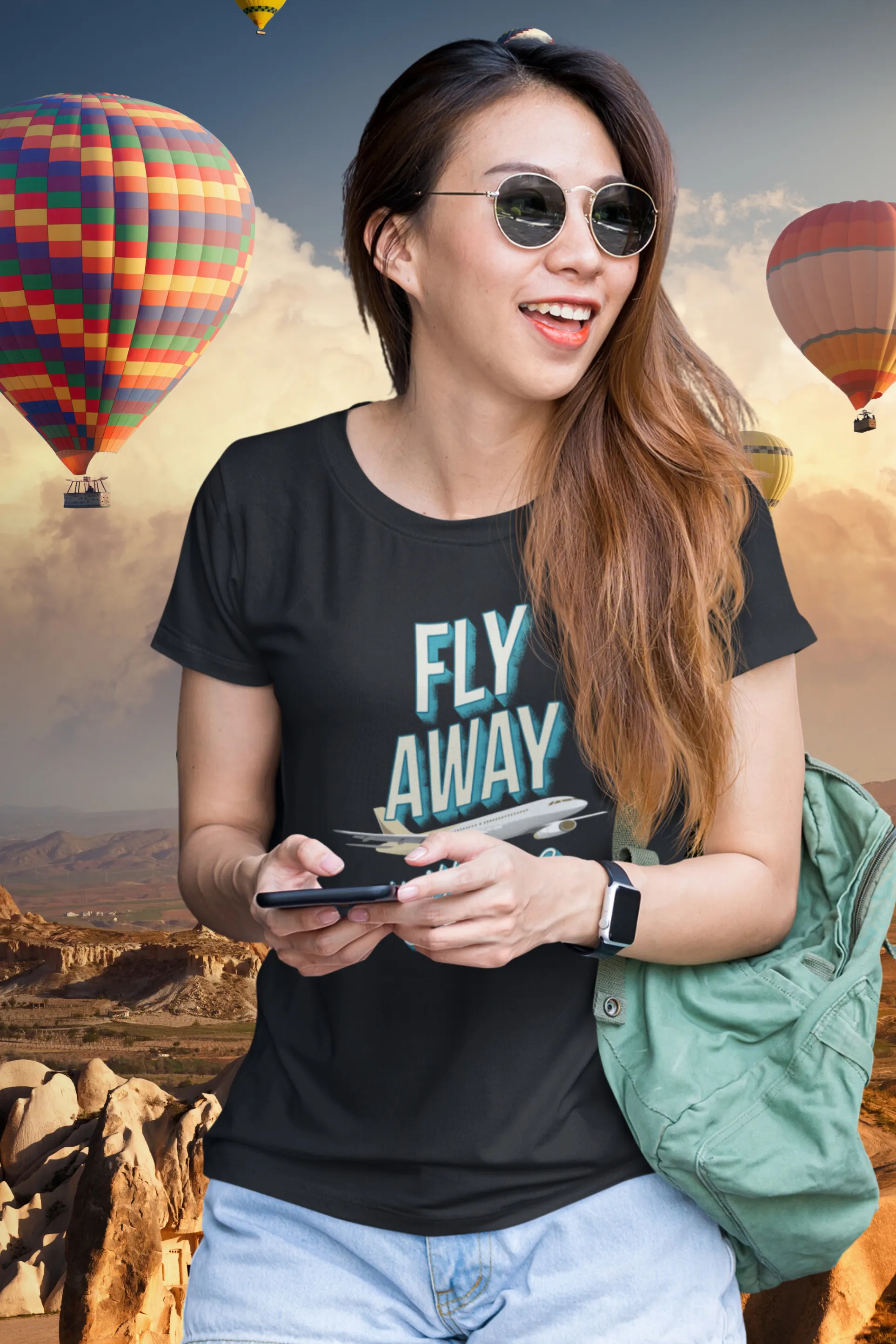 Fly Away Printed Scoop Neck T-shirt for women