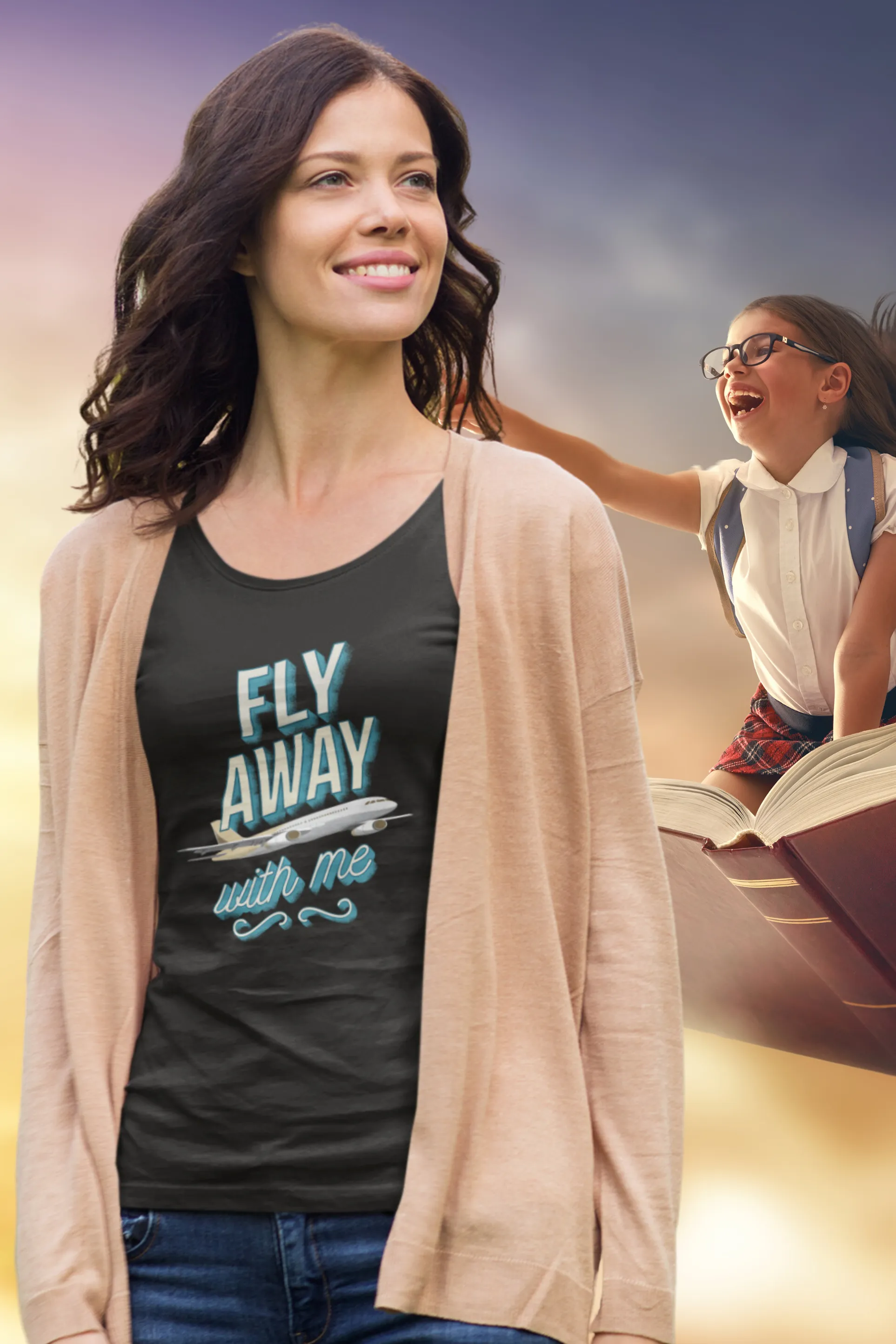 Fly Away Printed Scoop Neck T-shirt for women