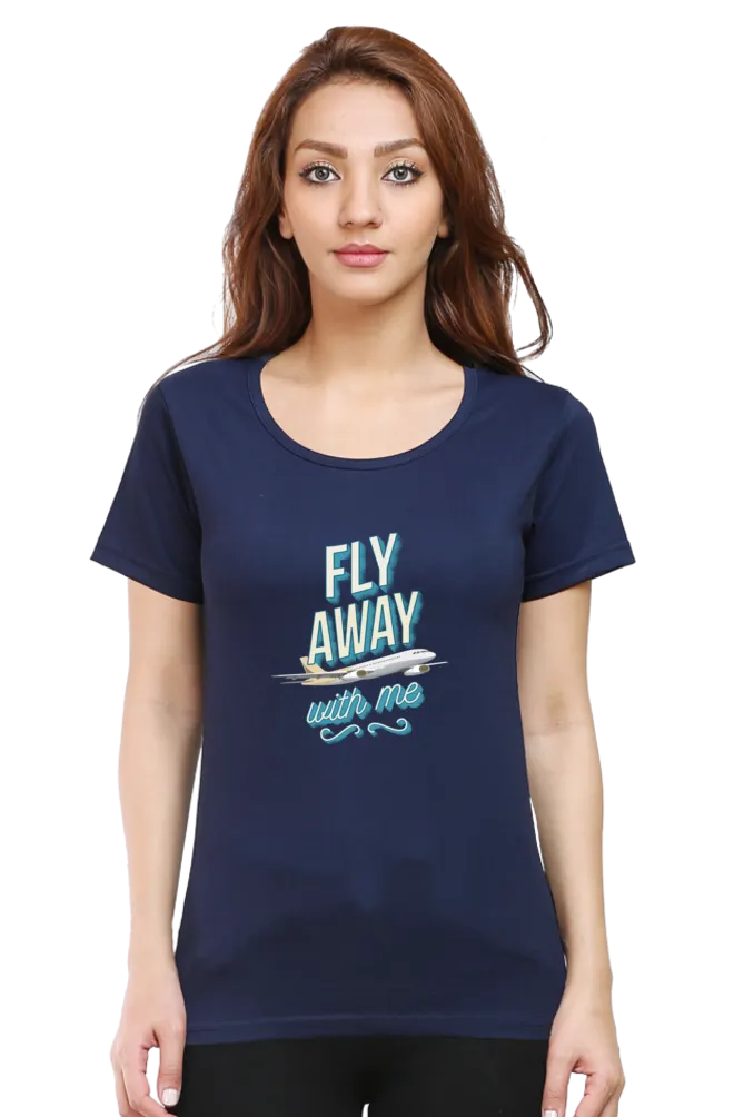 Fly Away Printed Scoop Neck T-shirt for women