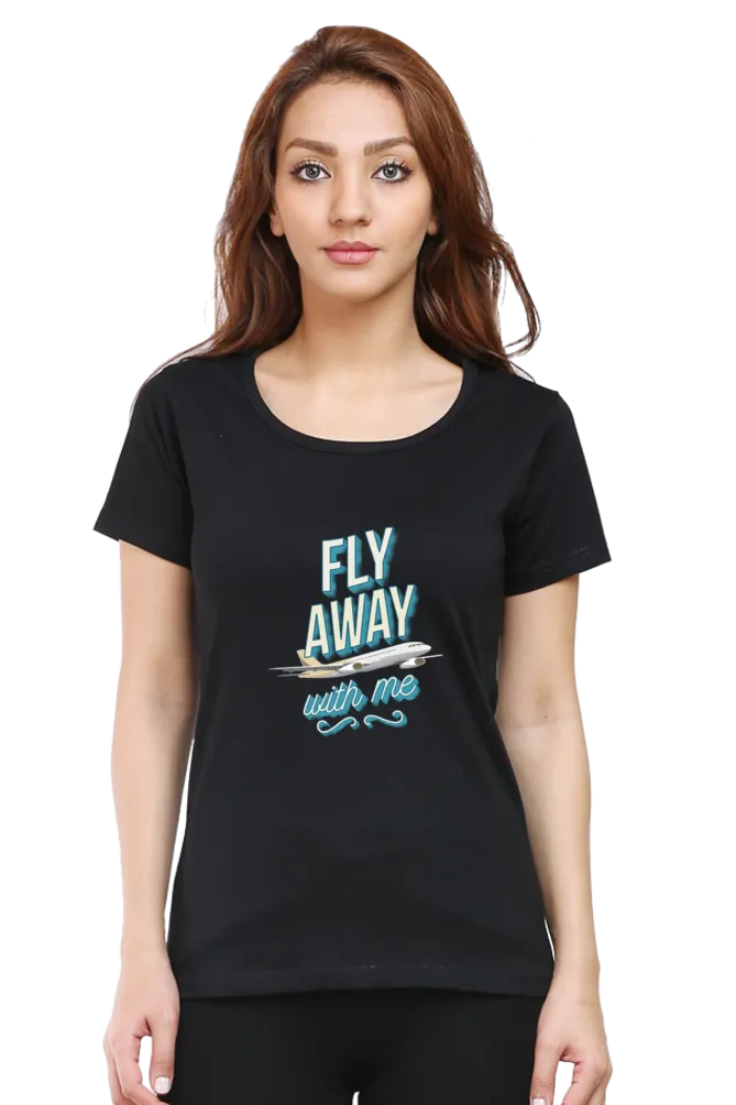 Fly Away Printed Scoop Neck T-shirt for women