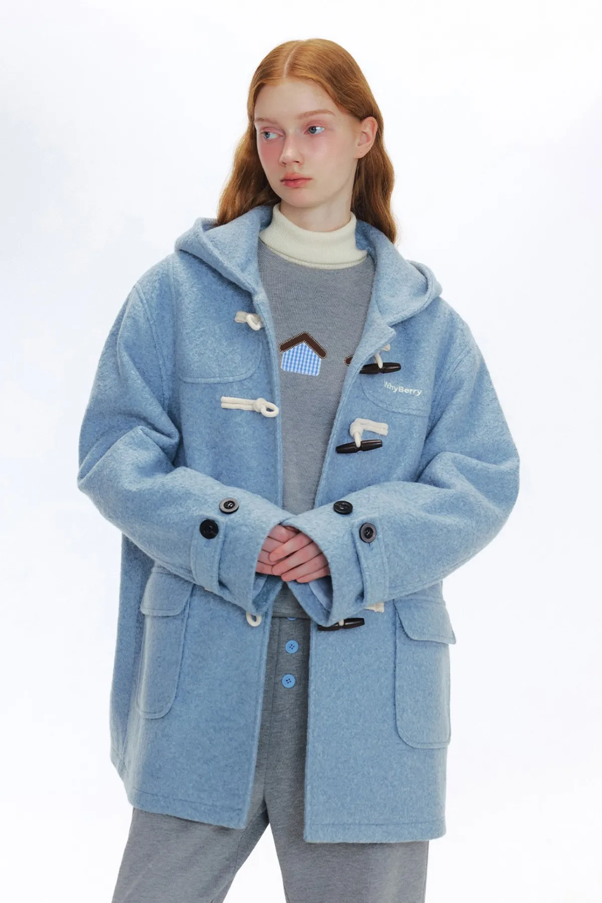 Hooded Duffle Wool Coat