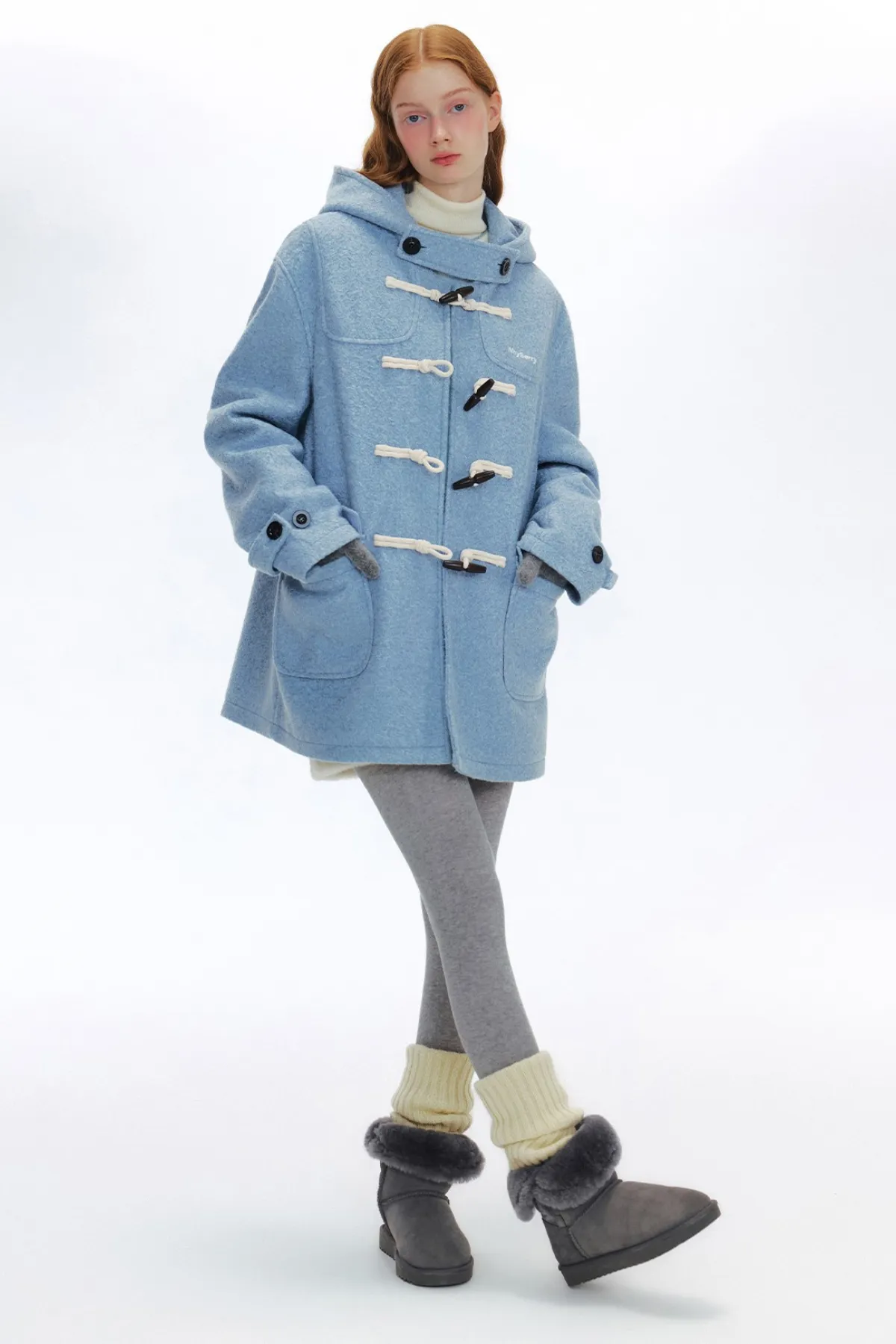 Hooded Duffle Wool Coat