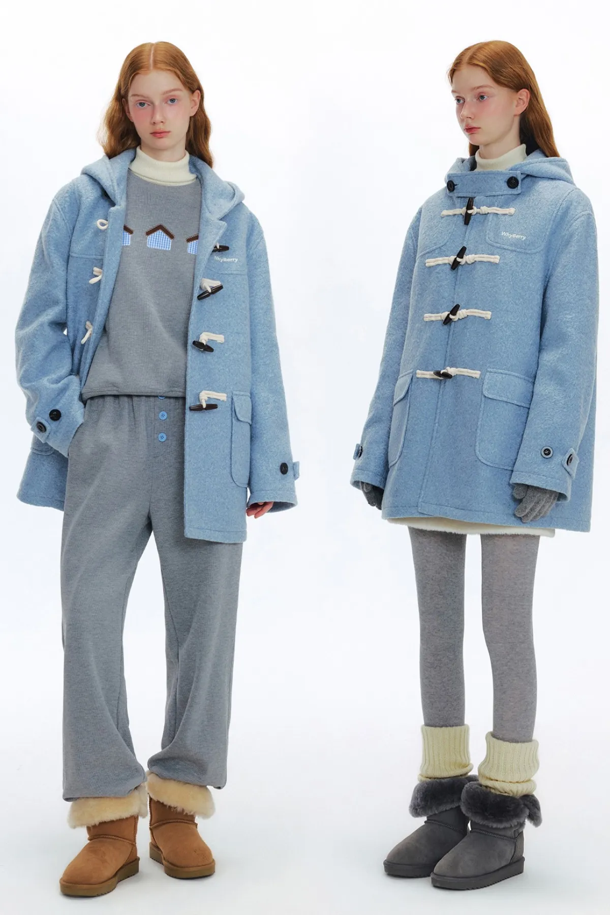 Hooded Duffle Wool Coat