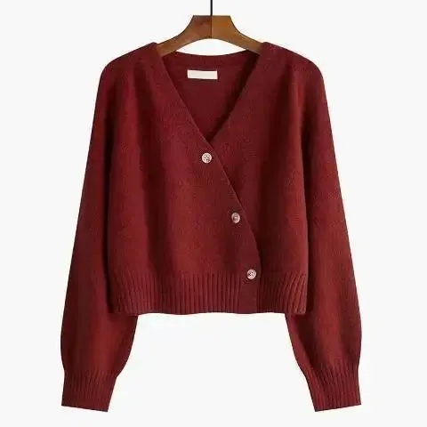 LANFUBEISI Spring Autumn Suit Women's New French Sweater Midi Skirts Outfits Knit Cardigan Knitwear High Waist Slim Skirts Two Piece Set