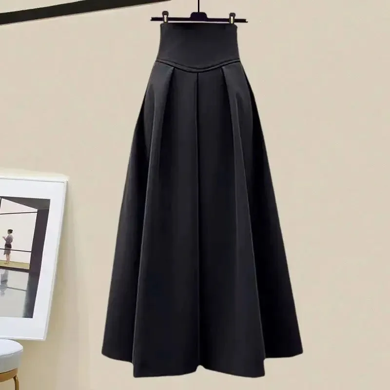 LANFUBEISI Spring Autumn Suit Women's New French Sweater Midi Skirts Outfits Knit Cardigan Knitwear High Waist Slim Skirts Two Piece Set