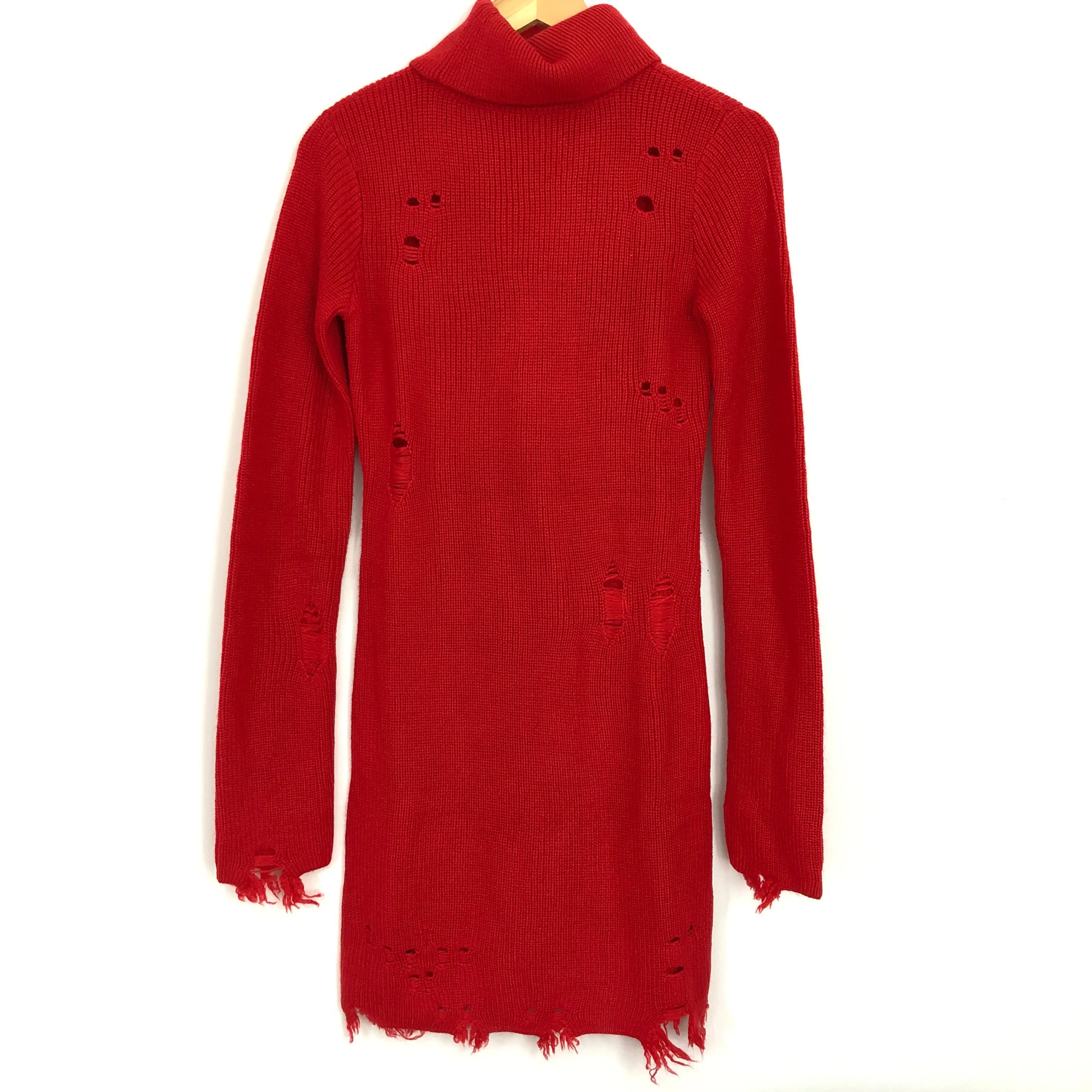 Lovers   Friends Red Keeney Distressed Sweater Dress NWT- Size S