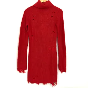 Lovers   Friends Red Keeney Distressed Sweater Dress NWT- Size S