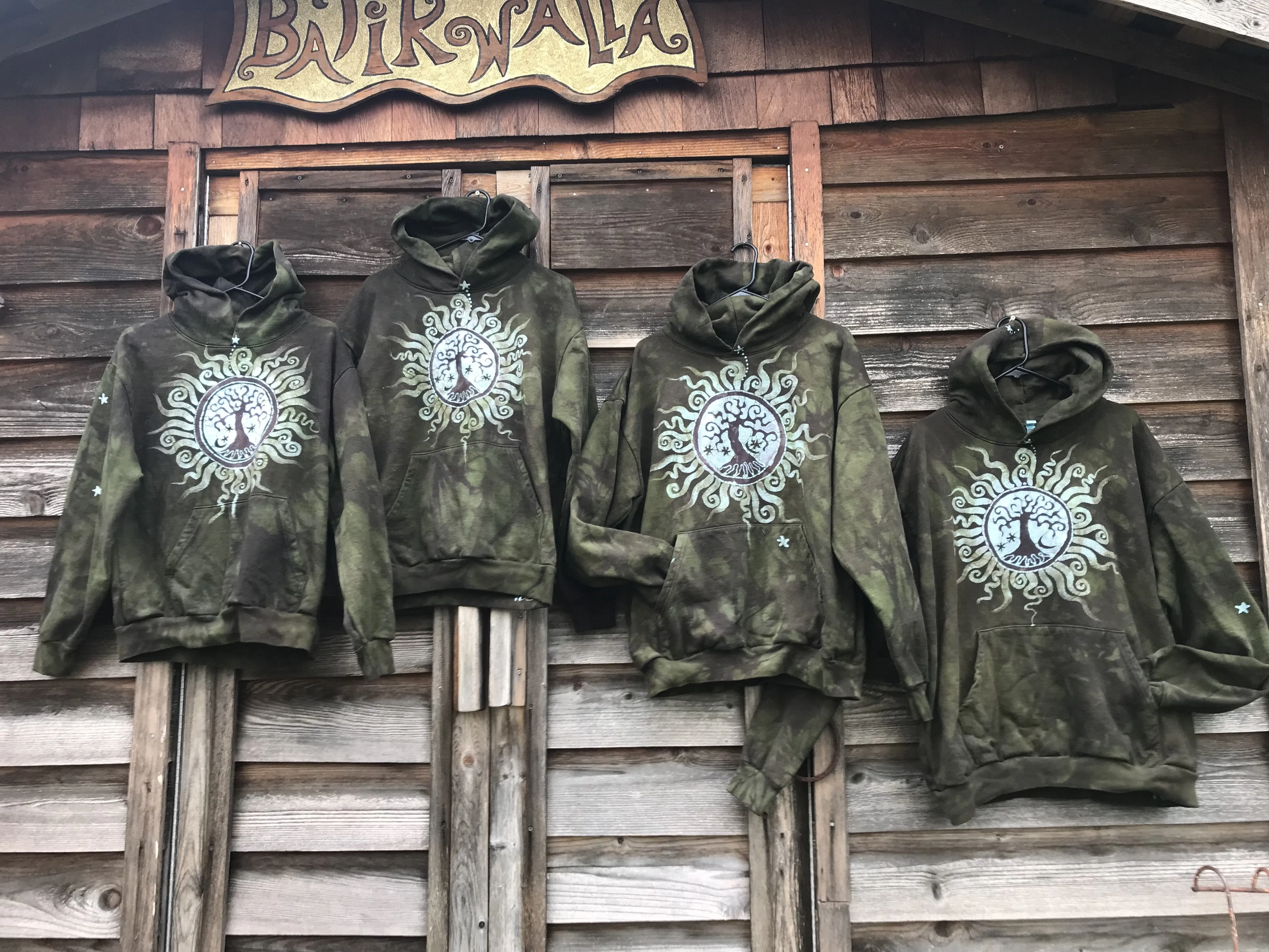 Made For Amanda MEMBERSHIP EXCLUSIVE Olive Tree of Life Batik Pullover Hoodie Size Large