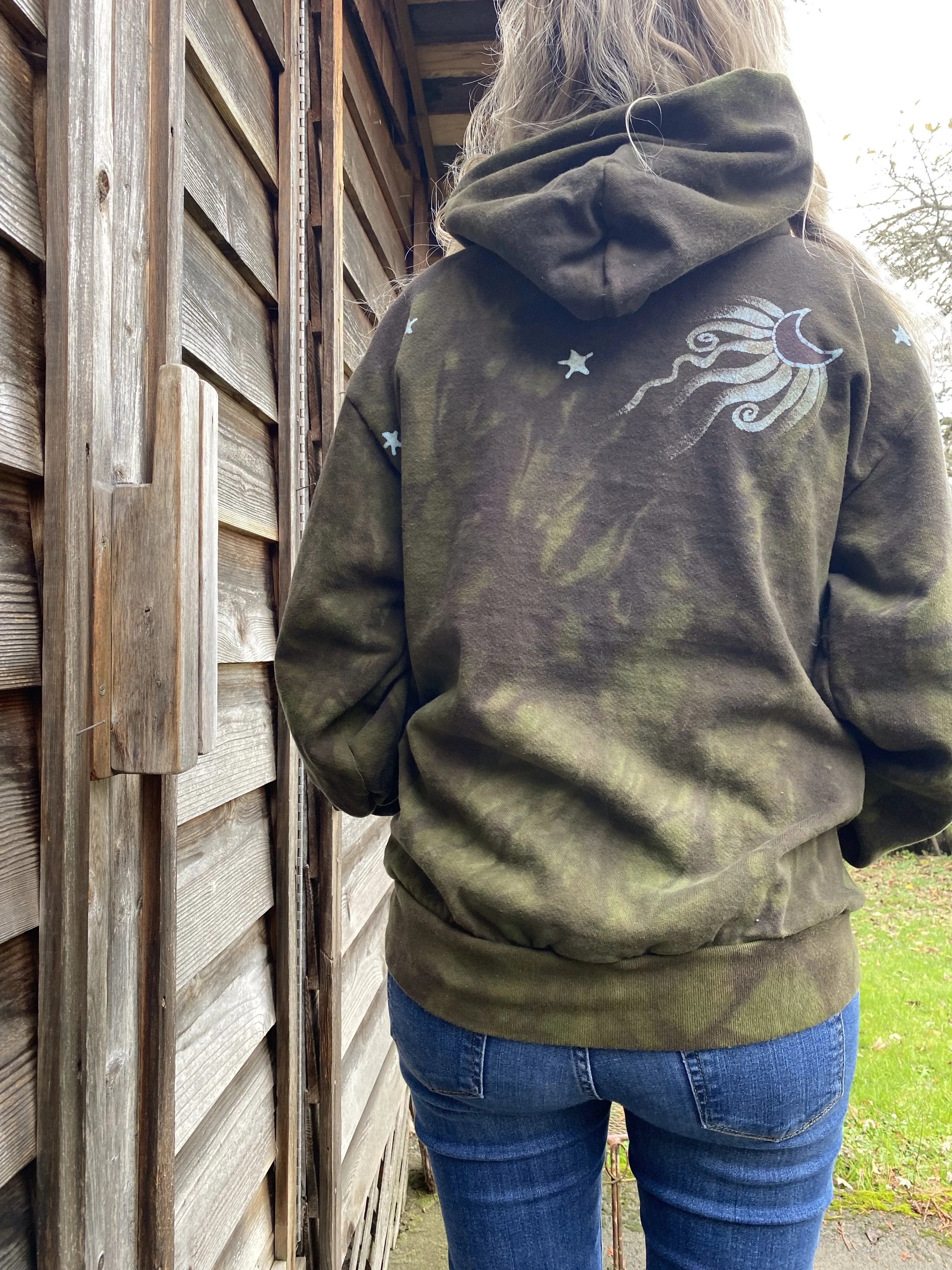 Made For Amanda MEMBERSHIP EXCLUSIVE Olive Tree of Life Batik Pullover Hoodie Size Large