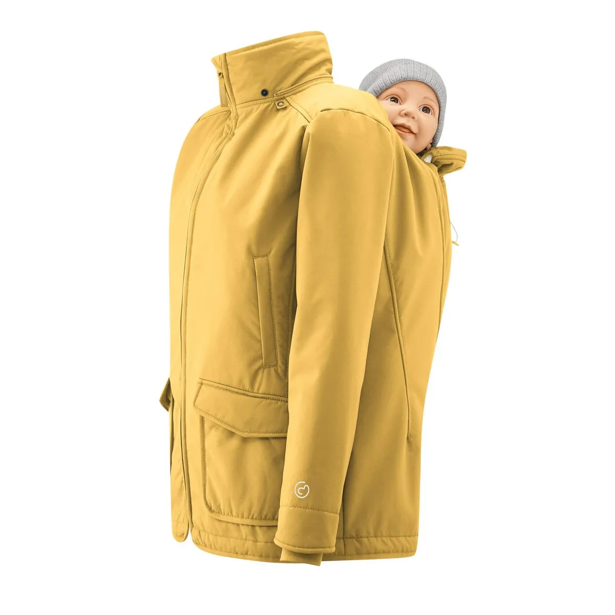 Mamalila Cosy Allrounder Softshell Maternity and Babywearing Jacket - Mustard