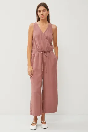 Marsala Tencel Wrap Drawstring Jumpsuit