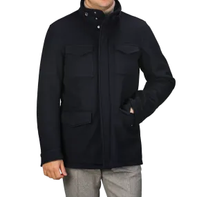 Navy Blue Loro Piana Wool Field Jacket