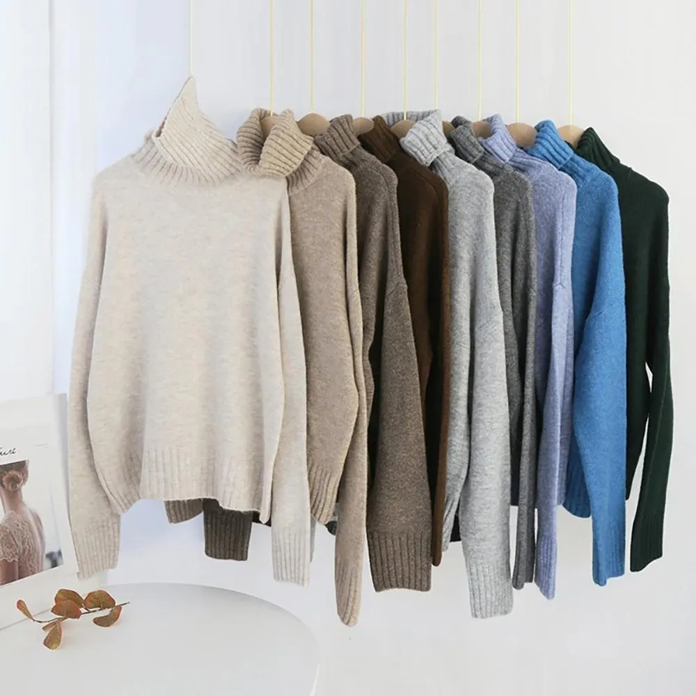 Oversize Winter Knitted Turtleneck Sweater