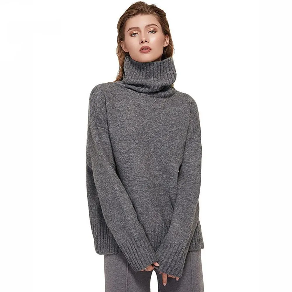 Oversize Winter Knitted Turtleneck Sweater