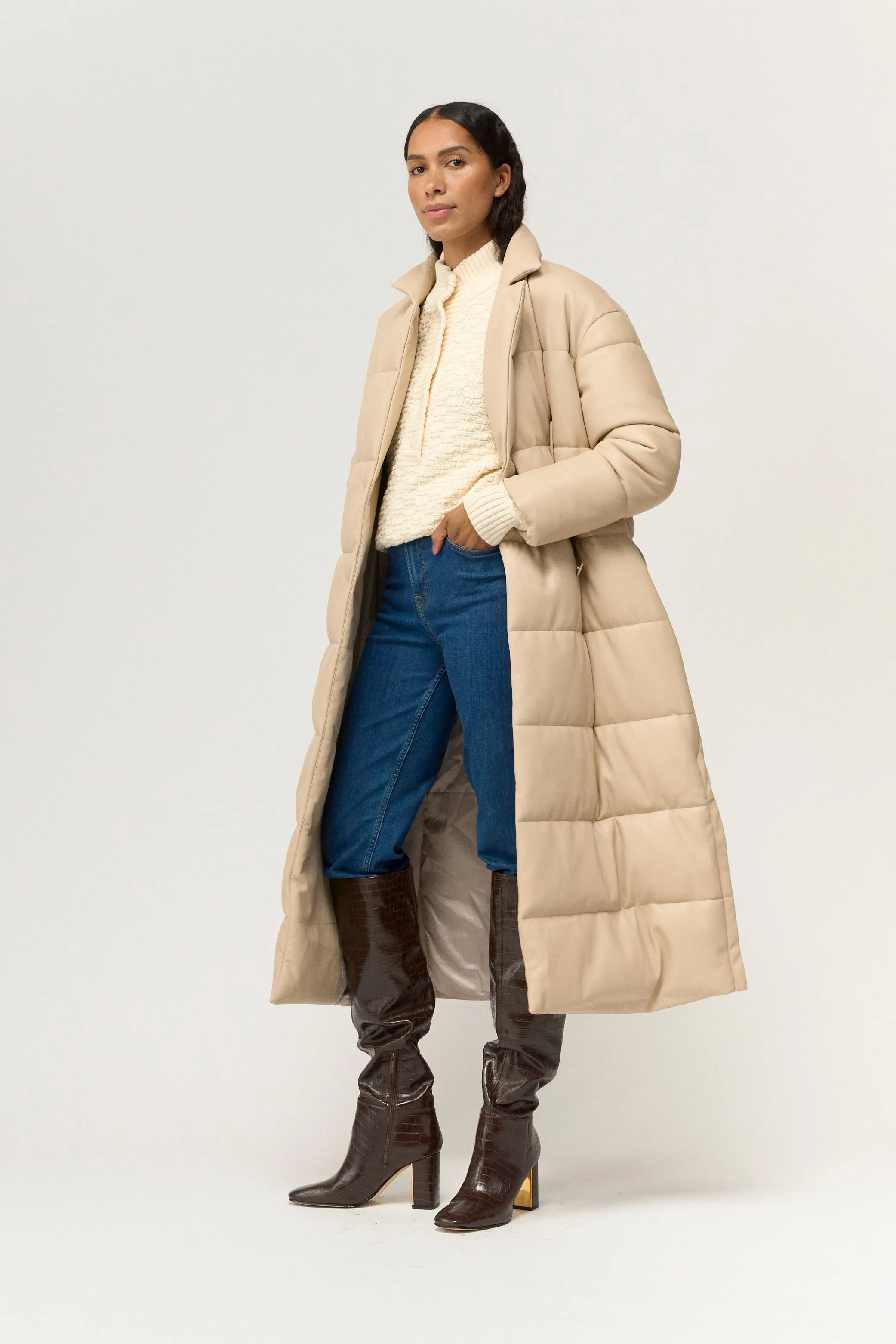 PD-Jules Faux Down Jacket - Chalk Beige