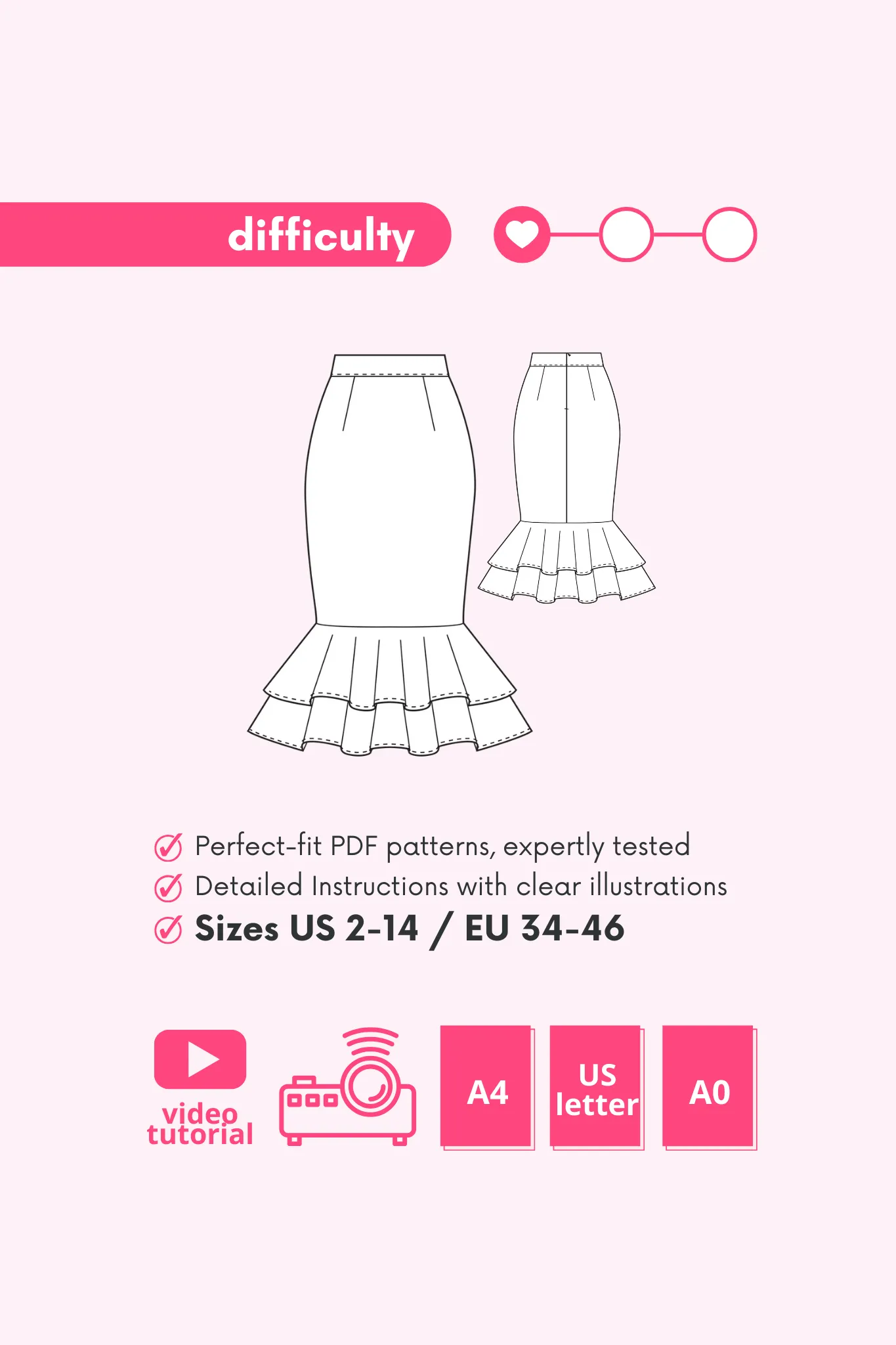 RANYA - Mermaid Skirt Pattern