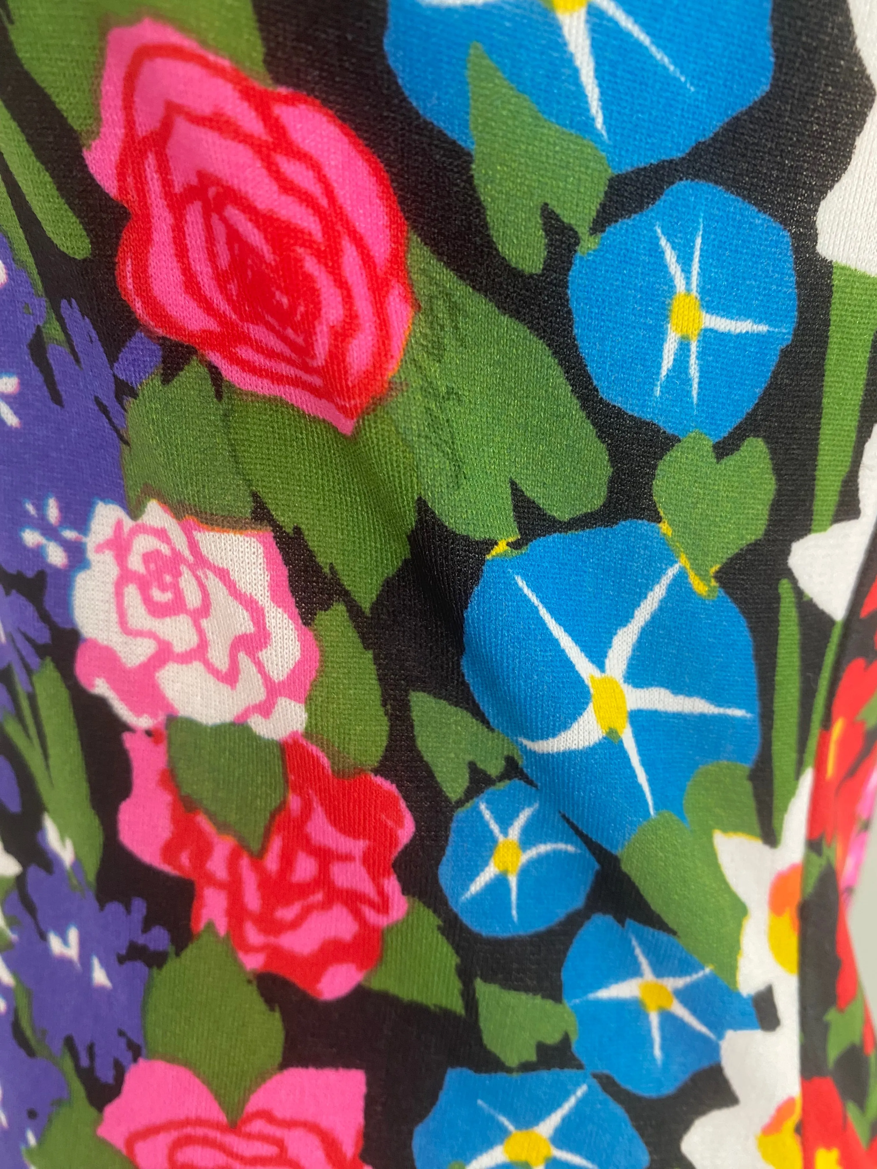 Rare 1970's KEN SCOTT Made in Italy Garden Print Midi Dress / SM