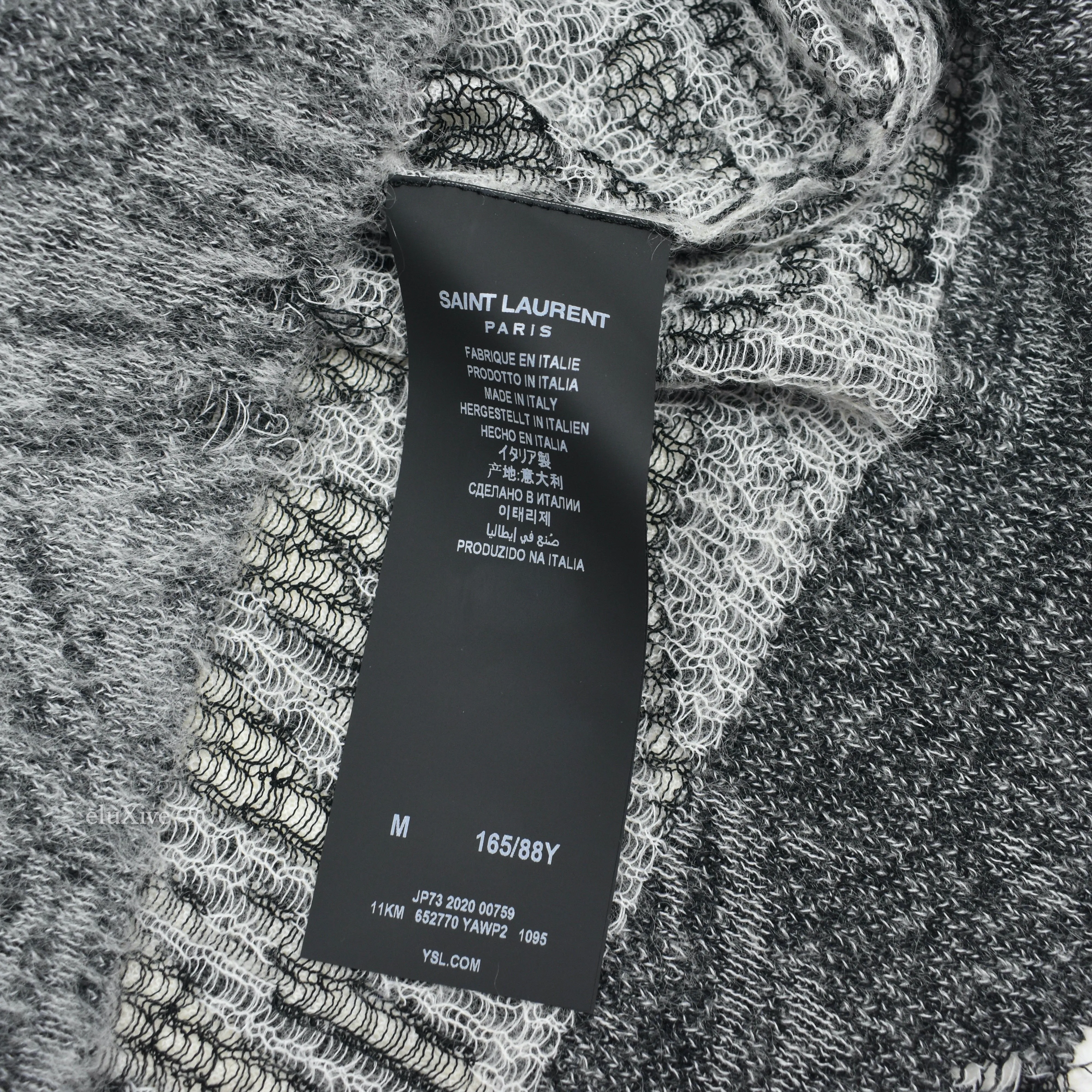 Saint Laurent - Distressed Tropic Palm Knit Crewneck Sweater