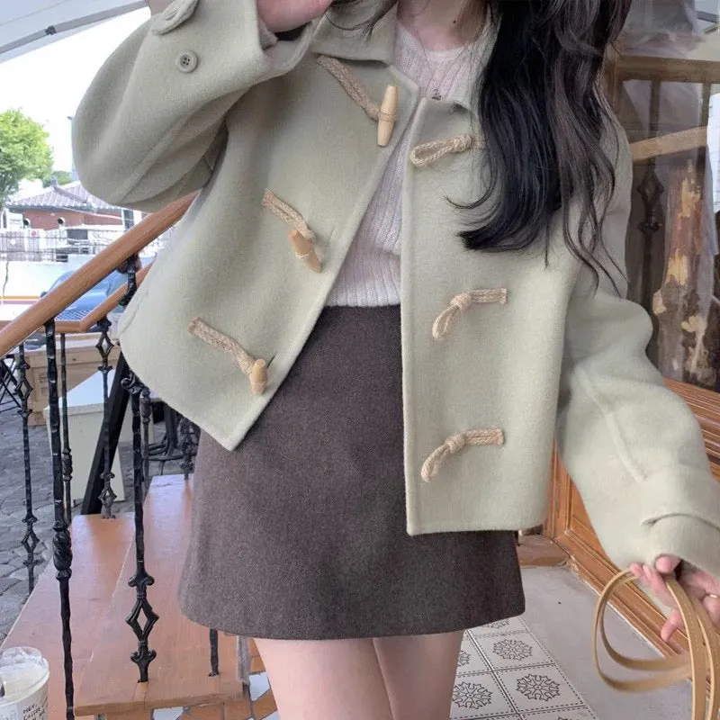 Short Duffle Coat with Toggle Buttons