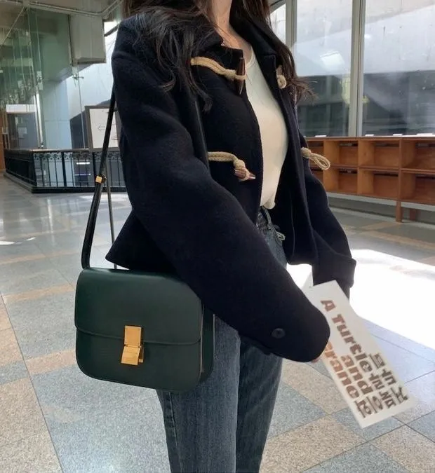 Short Duffle Coat with Toggle Buttons