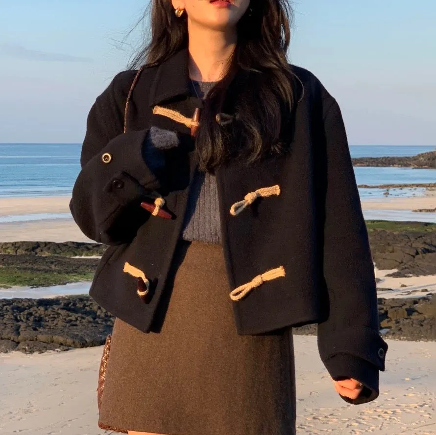 Short Duffle Coat with Toggle Buttons