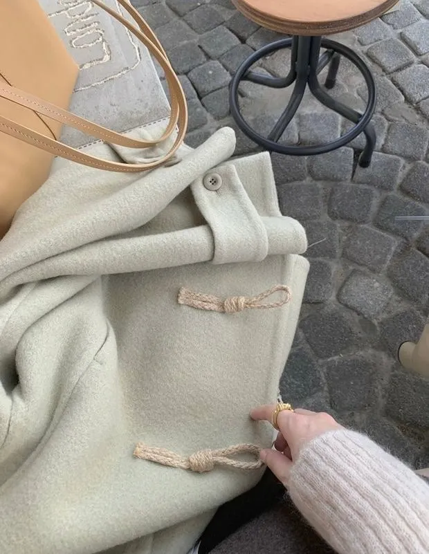 Short Duffle Coat with Toggle Buttons