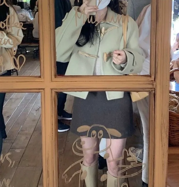 Short Duffle Coat with Toggle Buttons