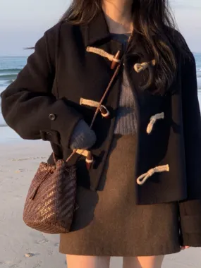 Short Duffle Coat with Toggle Buttons