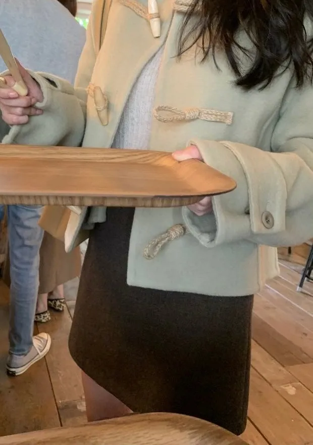 Short Duffle Coat with Toggle Buttons