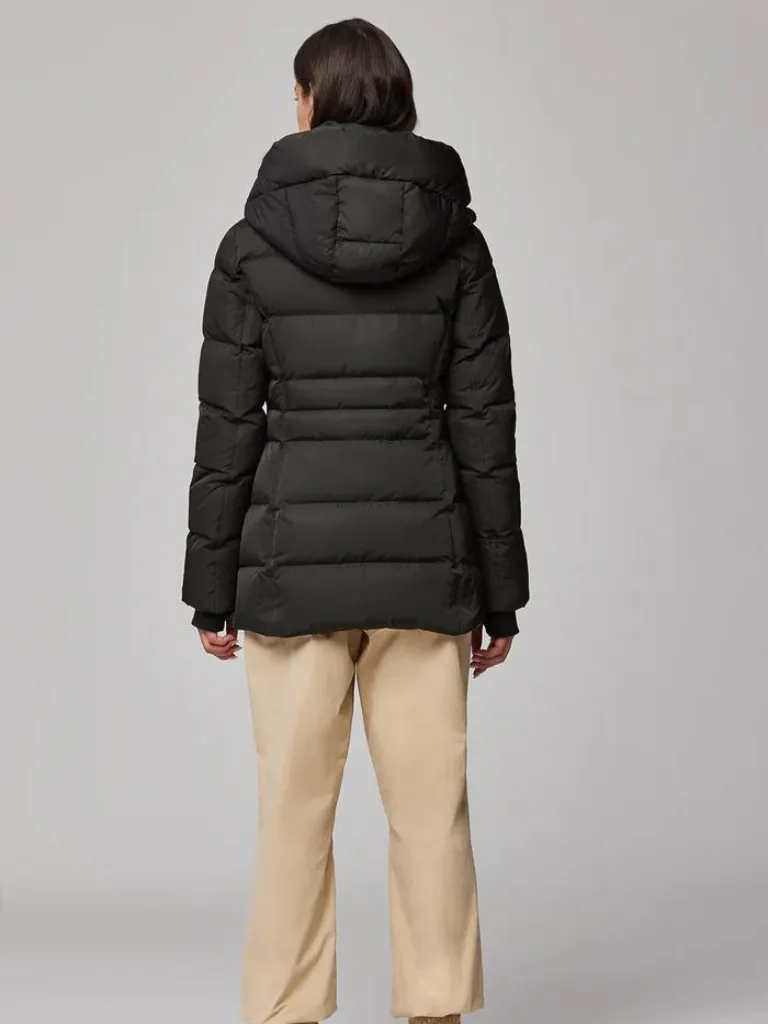 Tallia Hooded Puffer Coat in Black