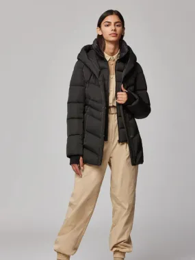Tallia Hooded Puffer Coat in Black