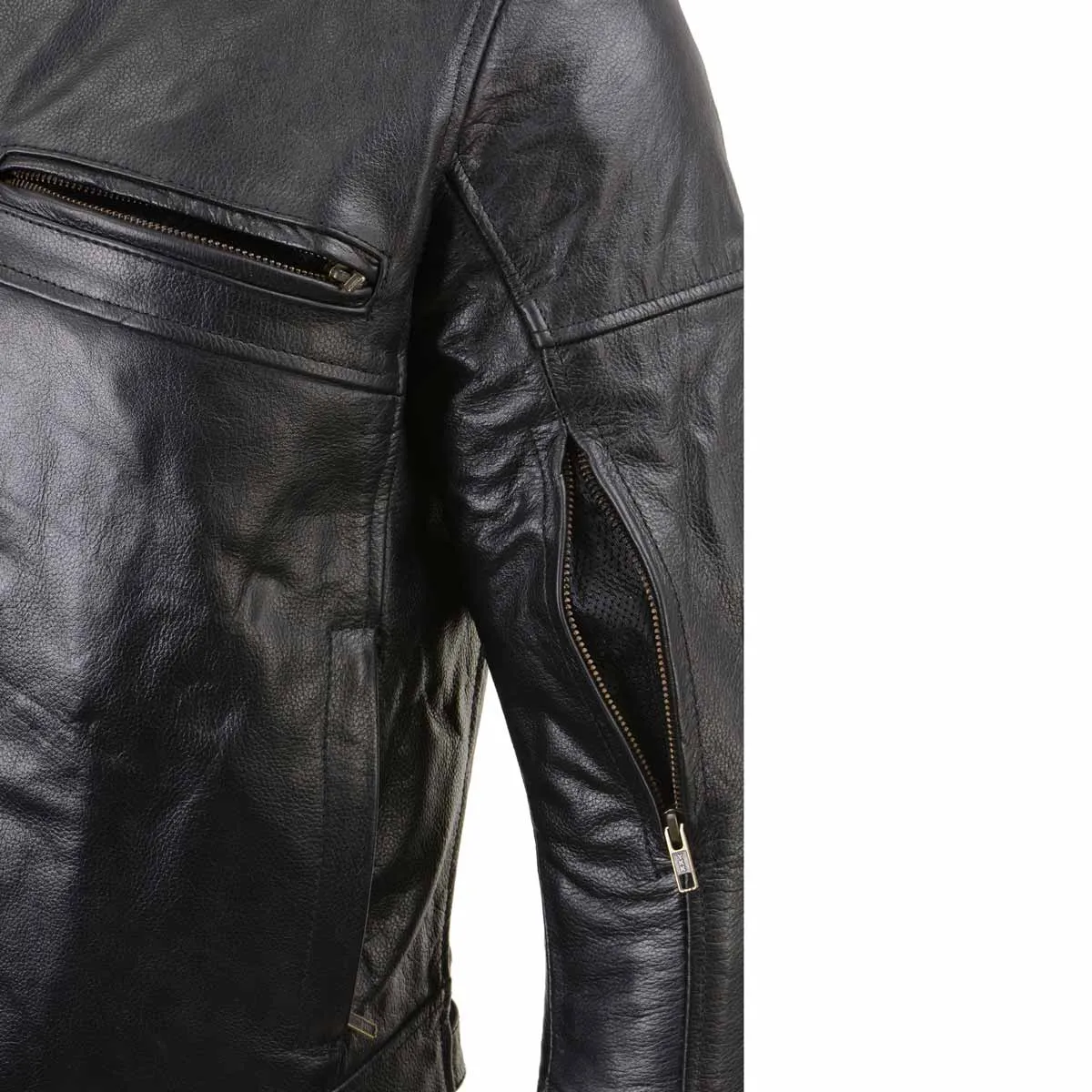 Xelement XSPR105 Men's 'The Racer' Black Leather Armored and Vented